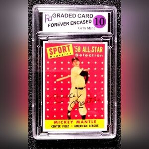 Mickey Mantle New York Yakees HOF Autograph Baseball Card Mint